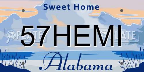 57HEMI Alabama License Plate
