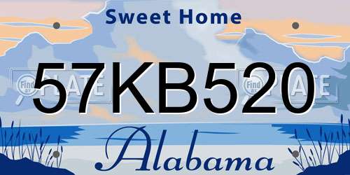 57KB520 Alabama License Plate