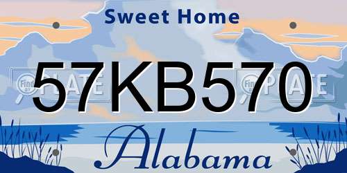 57KB570 Alabama License Plate