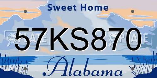 57KS870 Alabama License Plate
