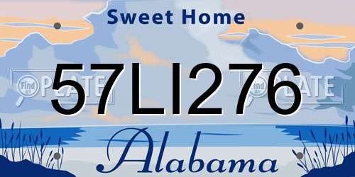 57LI276 Alabama License Plate