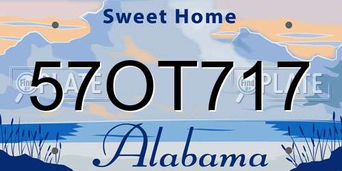 57OT717 Alabama License Plate