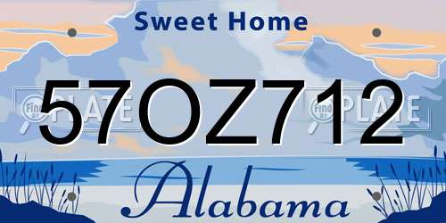 57OZ712 Alabama License Plate