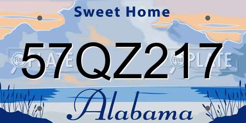 57QZ217 Alabama License Plate