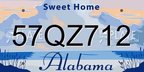 57QZ712 Alabama License Plate