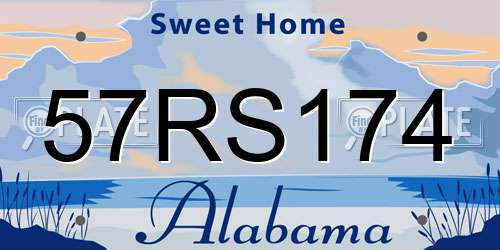 57RS174 Alabama License Plate