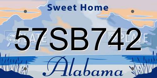 57SB742 Alabama License Plate
