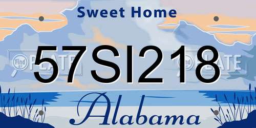 57SI218 Alabama License Plate