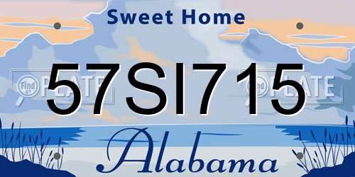 57SI715 Alabama License Plate