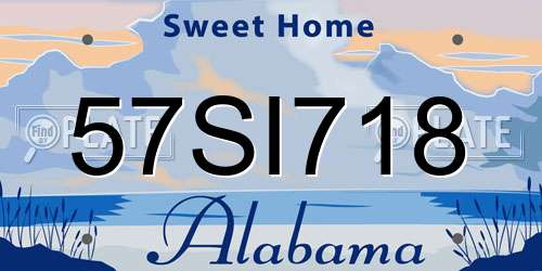 57SI718 Alabama License Plate
