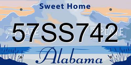57SS742 Alabama License Plate