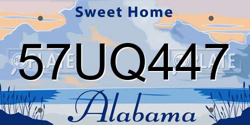 57UQ447 Alabama License Plate