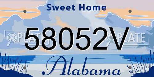 58052V Alabama License Plate