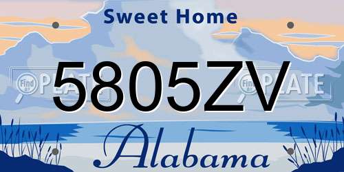 5805ZV Alabama License Plate