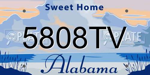 5808TV Alabama License Plate