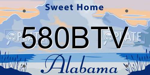 580BTV Alabama License Plate