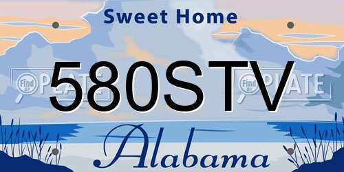 580STV Alabama License Plate