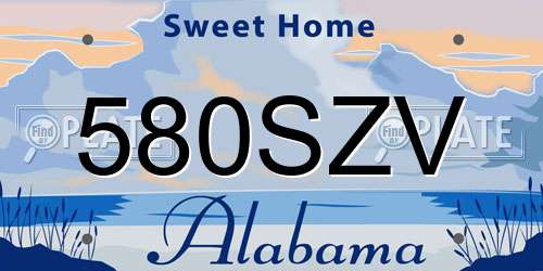 580SZV Alabama License Plate