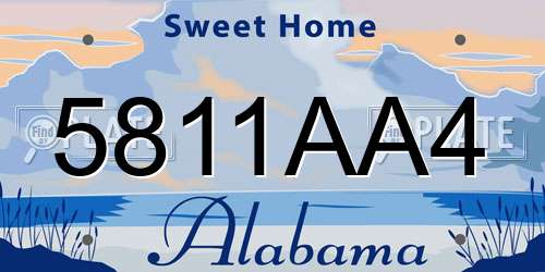 5811AA4 Alabama License Plate