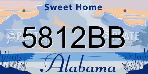 5812BB Alabama License Plate