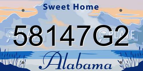 58147G2 Alabama License Plate