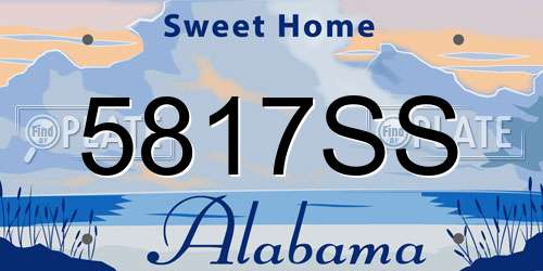 5817SS Alabama License Plate