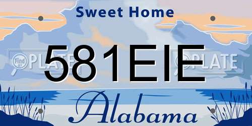 581EIE Alabama License Plate
