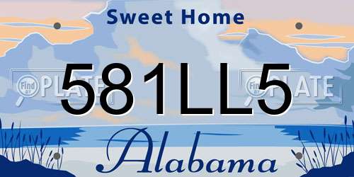 581LL5 Alabama License Plate