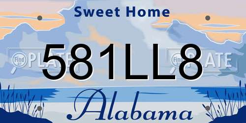 581LL8 Alabama License Plate