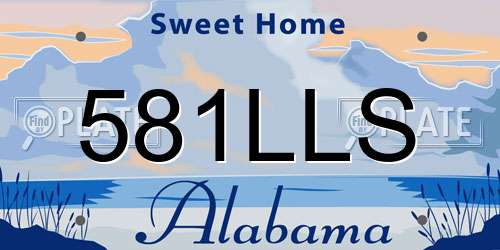 581LLS Alabama License Plate