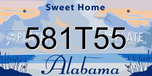 581T55 Alabama License Plate