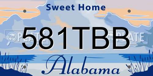 581TBB Alabama License Plate