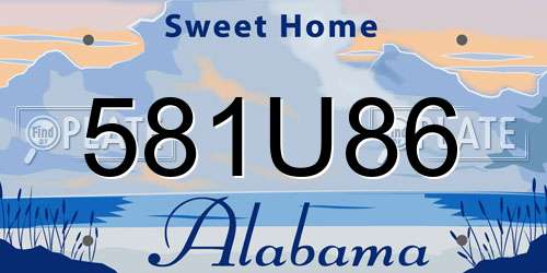 581U86 Alabama License Plate