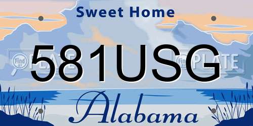 581USG Alabama License Plate