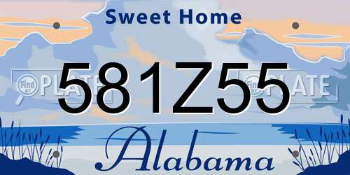 581Z55 Alabama License Plate