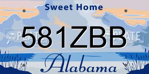 581ZBB Alabama License Plate