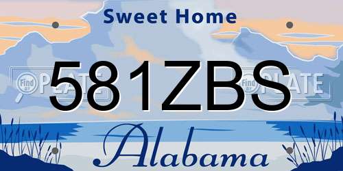 581ZBS Alabama License Plate