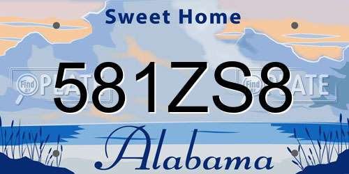 581ZS8 Alabama License Plate