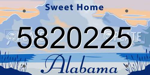 5820225 Alabama License Plate
