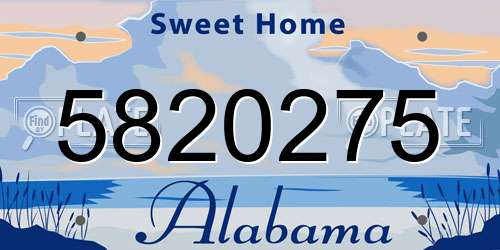 5820275 Alabama License Plate