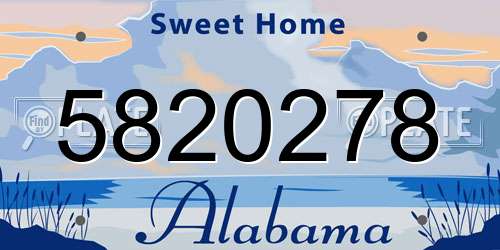 5820278 Alabama License Plate