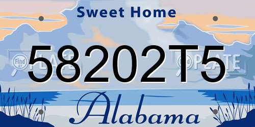 58202T5 Alabama License Plate