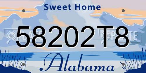 58202T8 Alabama License Plate