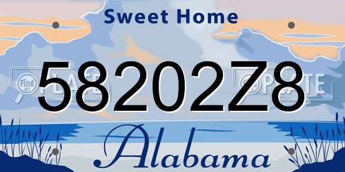 58202Z8 Alabama License Plate