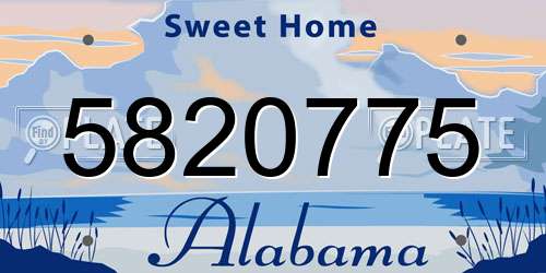 5820775 Alabama License Plate