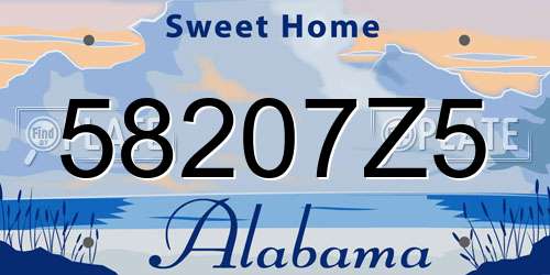 58207Z5 Alabama License Plate