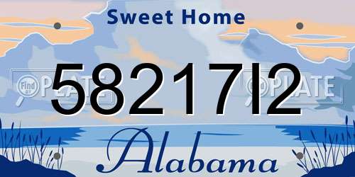 58217I2 Alabama License Plate