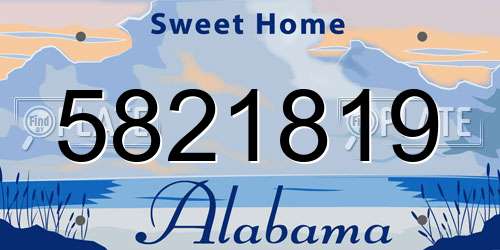 5821819 Alabama License Plate