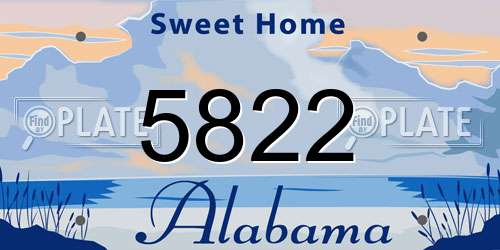 5822 Alabama License Plate