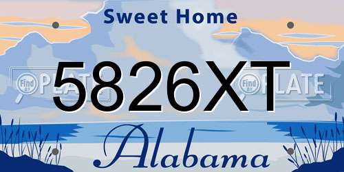 5826XT Alabama License Plate
